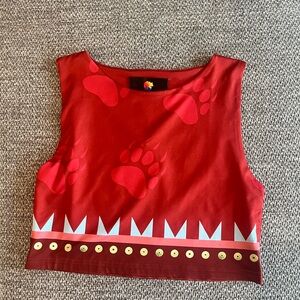 Maskawitehew Muskwa Red Crop Top